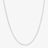 Made in Italy Womens Sterling Silver 22 Inch Wheat Chain Necklace