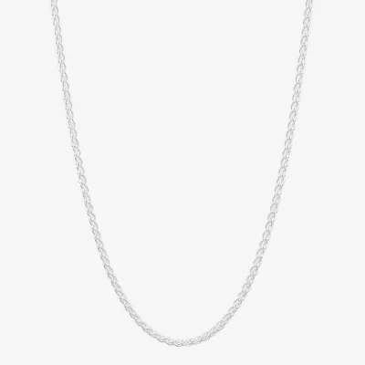 Made in Italy Womens Sterling Silver 24 Inch Wheat Chain Necklace