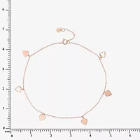 Limited Quantities! Womens 18K Rose Gold Over Silver 9 Inch Solid Heart Ankle Bracelet