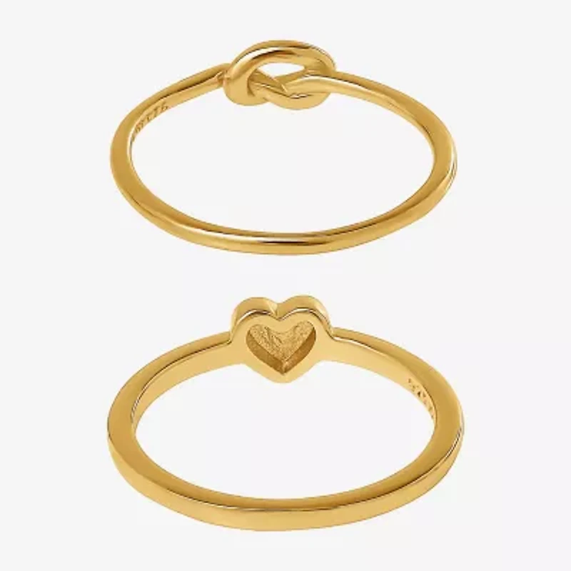 Limited Quantities! Womens 14K Gold Over Silver Ring Set