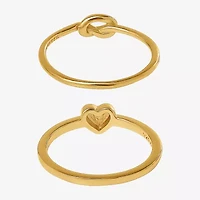 Limited Quantities! Womens 14K Gold Over Silver Ring Set