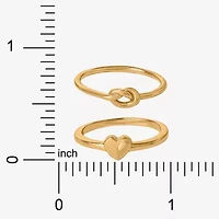 Limited Quantities! Womens 14K Gold Over Silver Ring Set