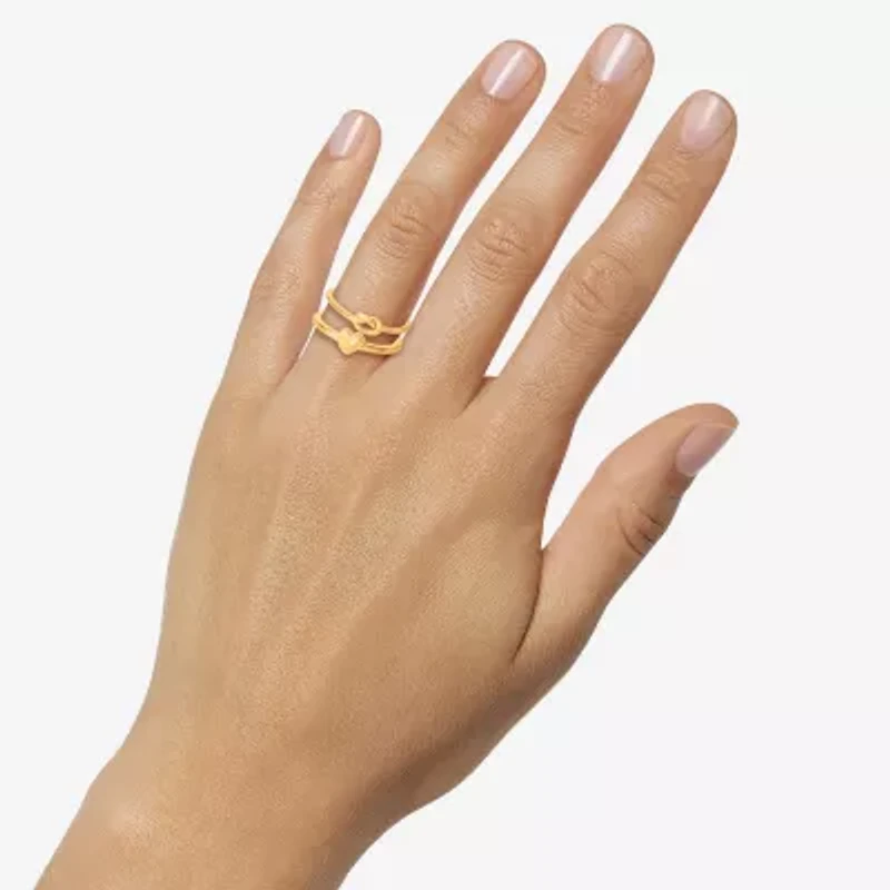 Limited Quantities! Womens 14K Gold Over Silver Ring Set