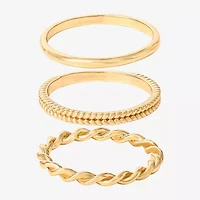 Limited Quantities! Womens 14K Gold Over Silver Ring Set