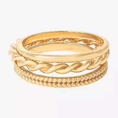 Limited Quantities! Womens 14K Gold Over Silver Ring Set