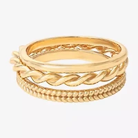 Limited Quantities! Womens 14K Gold Over Silver Ring Set