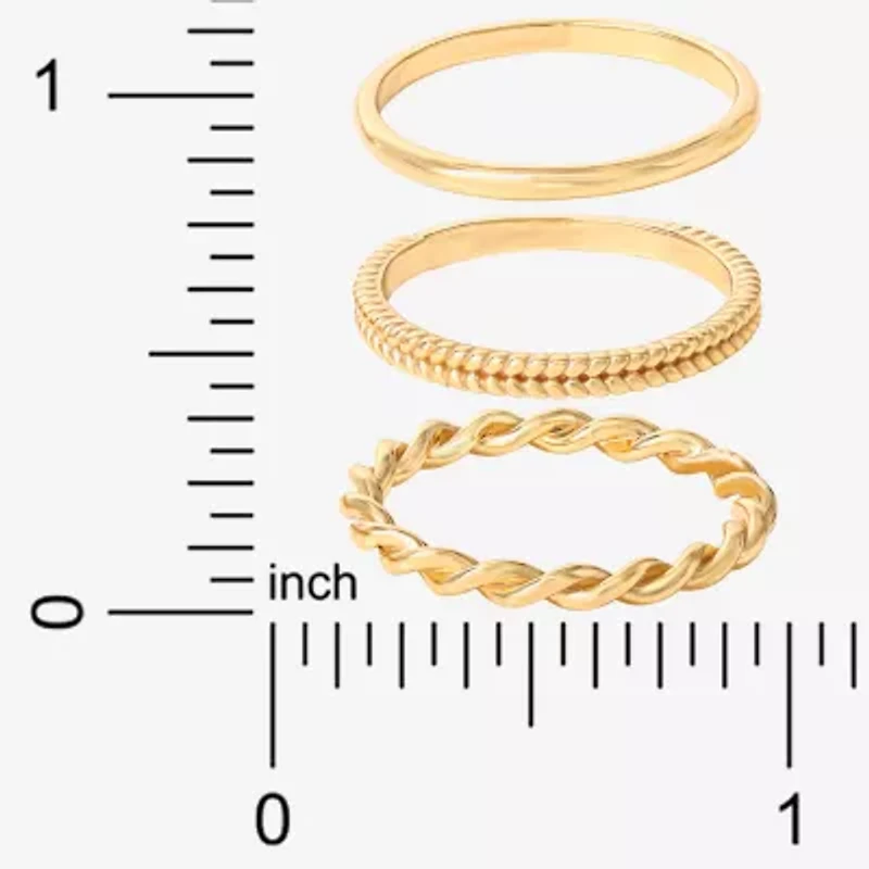 Limited Quantities! Womens 14K Gold Over Silver Ring Set