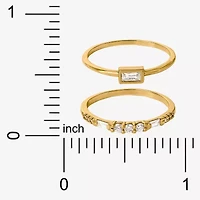 Limited Quantities! Womens White Cubic Zirconia 14K Gold Over Silver Ring Set