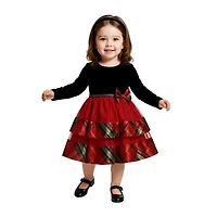 Bonnie Jean Toddler Girls Long Sleeve Velvet Fit + Flare Dress