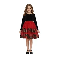 Bonnie Jean Girls Long Sleeve Fit + Flare Dress