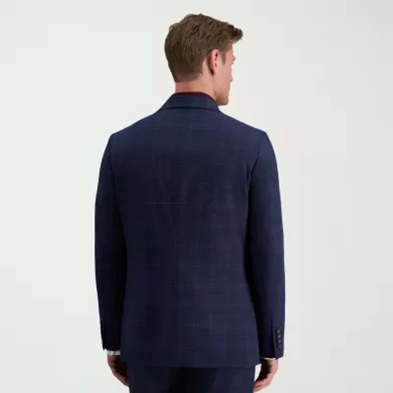 Haggar JMH Mens Slim Fit Plaid Suit Jacket