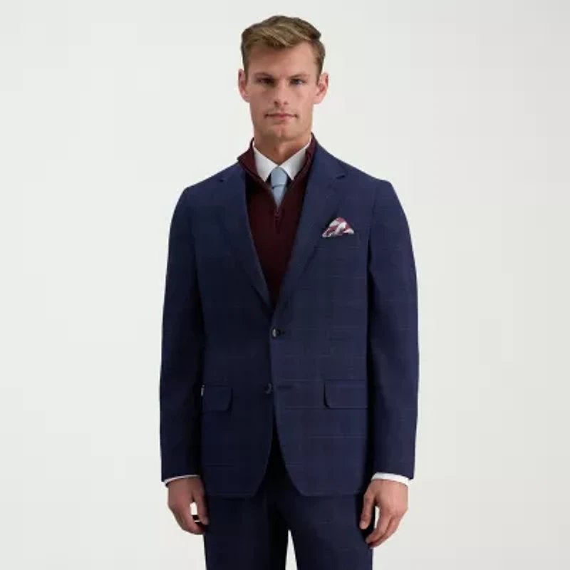 Haggar JMH Mens Slim Fit Plaid Suit Jacket