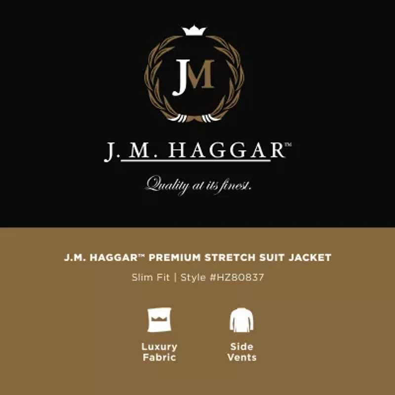 Haggar JMH Mens Slim Fit Plaid Suit Jacket