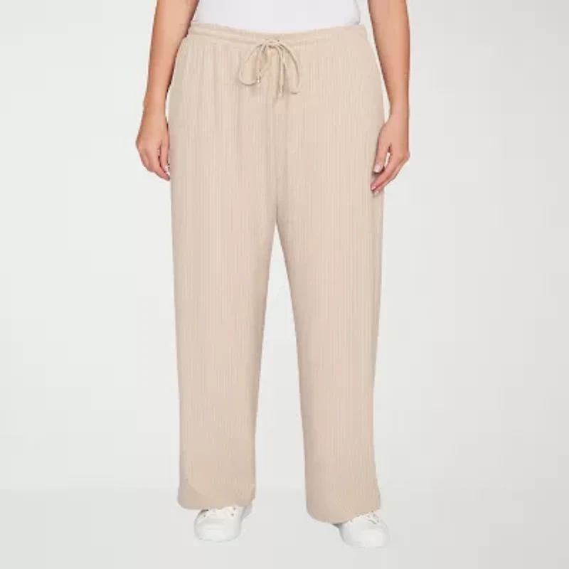 Hearts Of Palm Womens Plus Straight Mid Rise Drawstring Pant