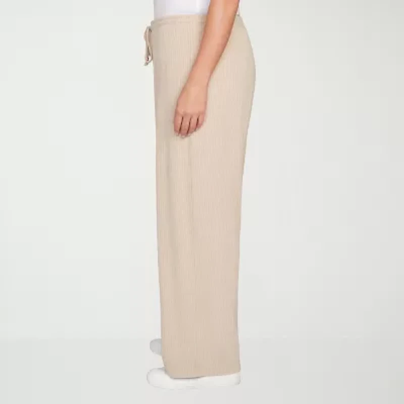 Hearts Of Palm Womens Plus Straight Mid Rise Drawstring Pant