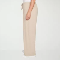 Hearts Of Palm Womens Plus Straight Mid Rise Drawstring Pant