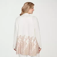 Hearts Of Palm Womens Plus Long Sleeve Open Front Cardigan