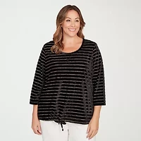 Hearts Of Palm Womens Plus U Neck Long Sleeve T-Shirt