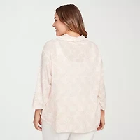 Hearts Of Palm Womens Plus Cowl Neck Long Sleeve T-Shirt