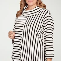 Hearts Of Palm Womens Plus Cowl Neck 3/4 Sleeve T-Shirt