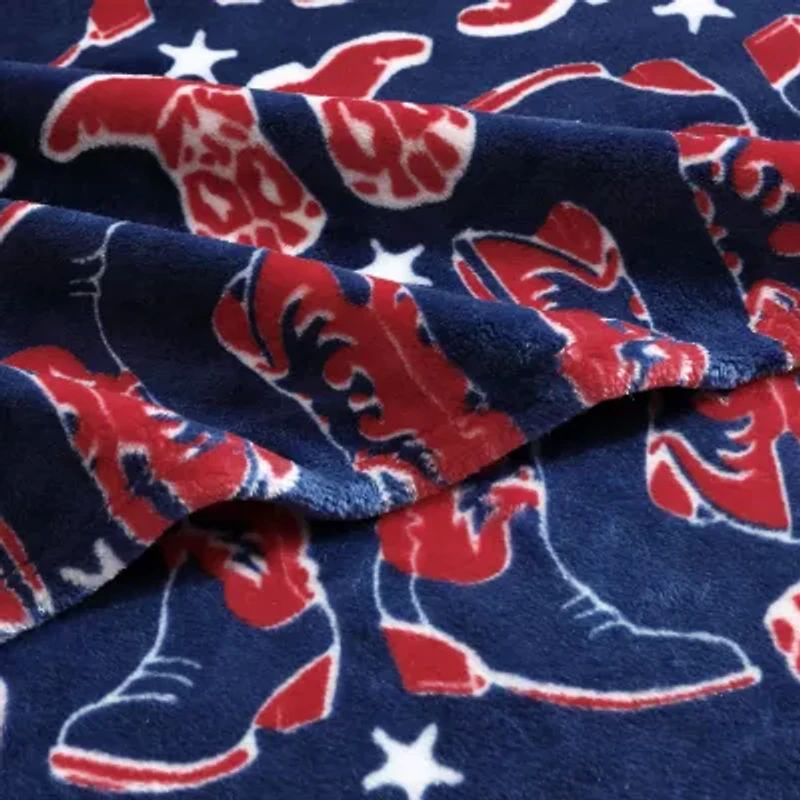 Wrangler Knockin' Boots 50x70 Washable Throw