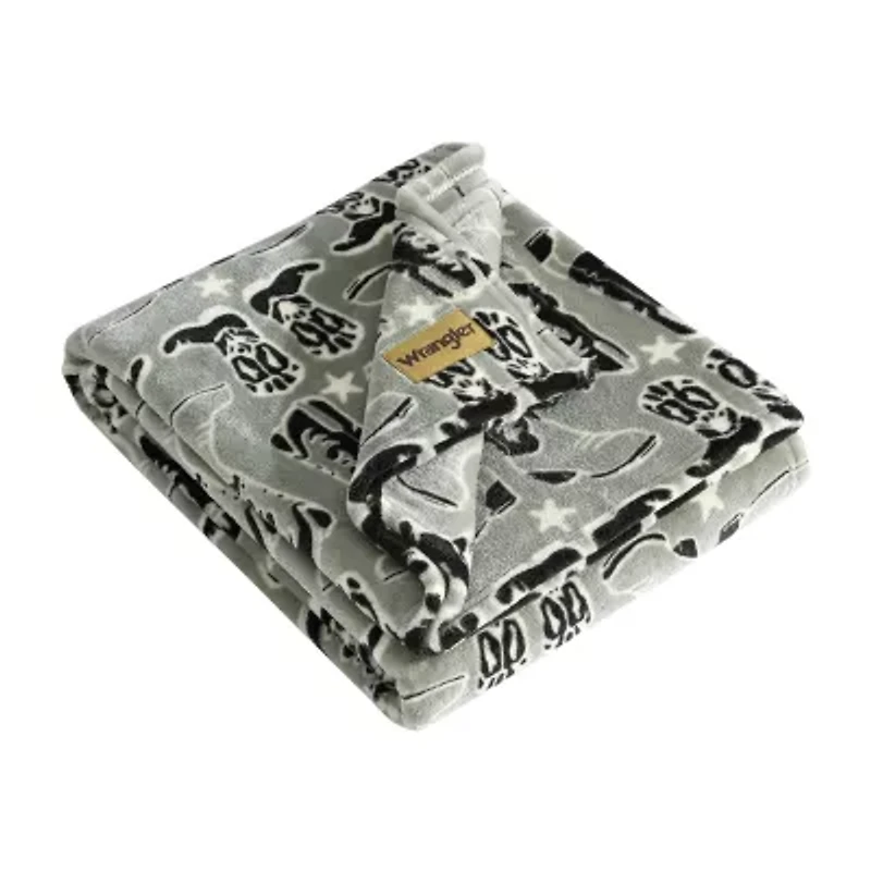 Wrangler Knockin' Boots 50x60 Washable Throw