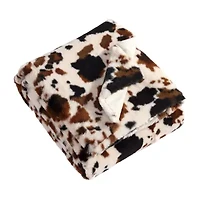 Wrangler Spotted Cow Print Washable Throw