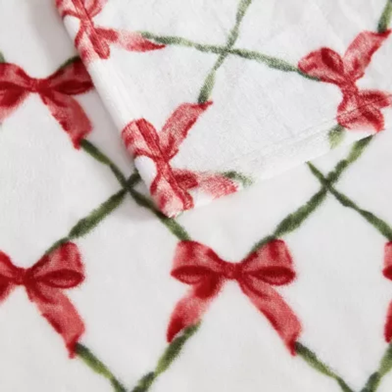 Martha Stewart Printed Seasonal Plush Throw