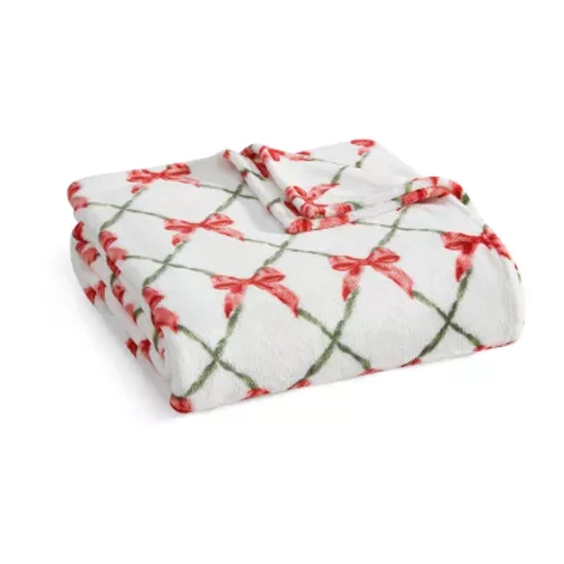 Martha Stewart Printed Seasonal Plush Throw