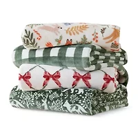 Martha Stewart Printed Seasonal Plush Throw
