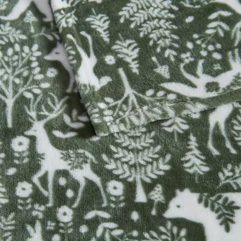 Martha Stewart Printed Seasonal Plush Throw