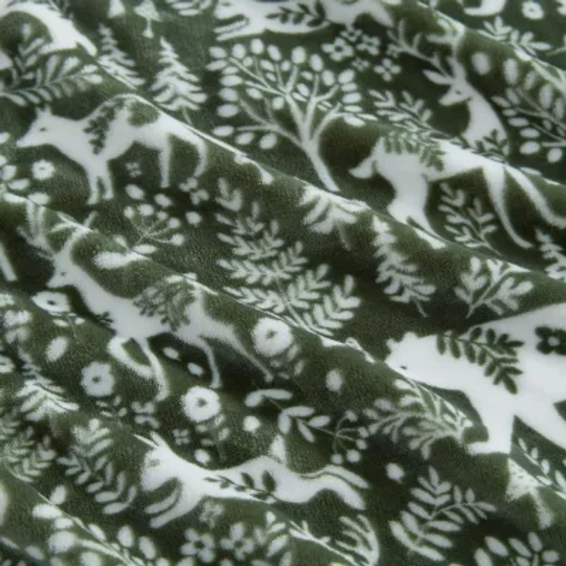 Martha Stewart Printed Seasonal Plush Throw