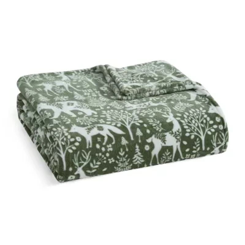 Martha Stewart Printed Seasonal Plush Throw