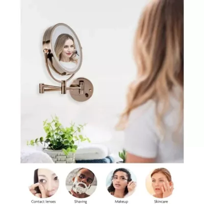 Ovente Wall Mounted 7X Magnification Makeup Mirror