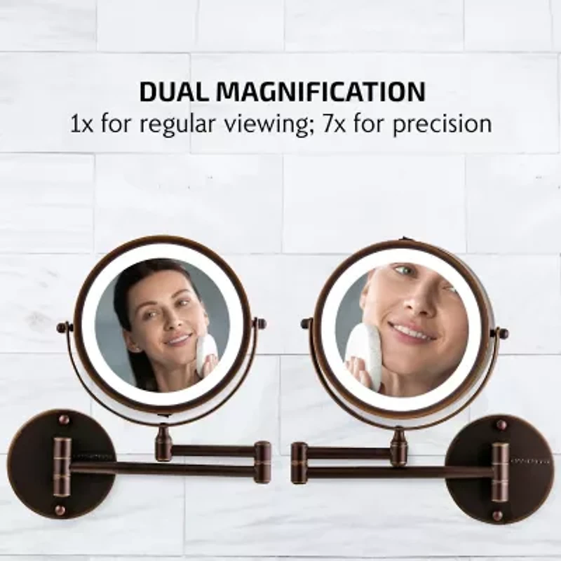 Ovente Wall Mounted 7X Magnification Makeup Mirror