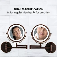 Ovente Wall Mounted 7X Magnification Makeup Mirror