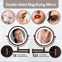 Ovente Wall Mounted 10X Magnification Makeup Mirror