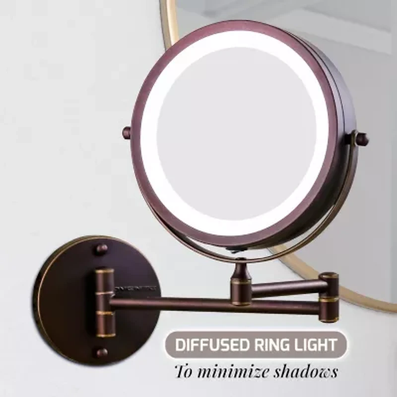 Ovente Wall Mounted 10X Magnification Makeup Mirror