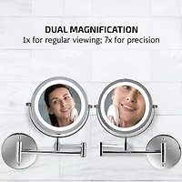 Ovente Wall Mounted 7X Magnification Makeup Mirror