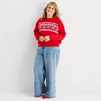 Forever 21 Juniors Plus Womens Crew Neck Long Sleeve Pullover Sweater