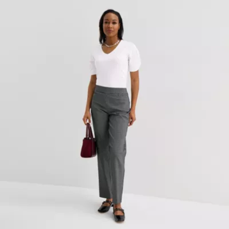 Liz Claiborne Womens V Neck Elbow Sleeve Blouse