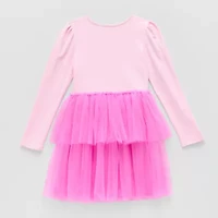 Disney Collection Little & Big Kid Girls Long Sleeve Minnie Mouse Tutu Dress