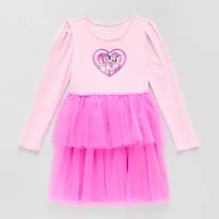 Disney Collection Little & Big Kid Girls Long Sleeve Minnie Mouse Tutu Dress