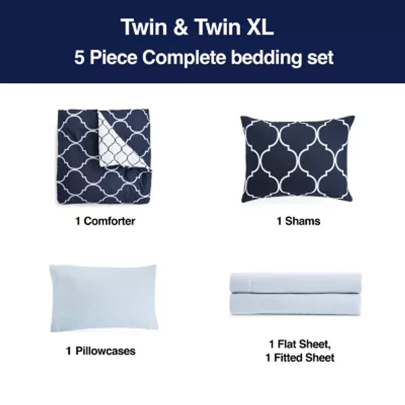 Home Expressions Nora Ogee Complete Bedding Set with Sheets