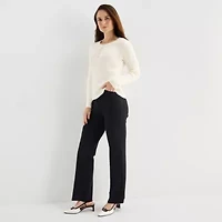 Liz Claiborne Tall Womens Crew Neck Long Sleeve Pullover Sweater