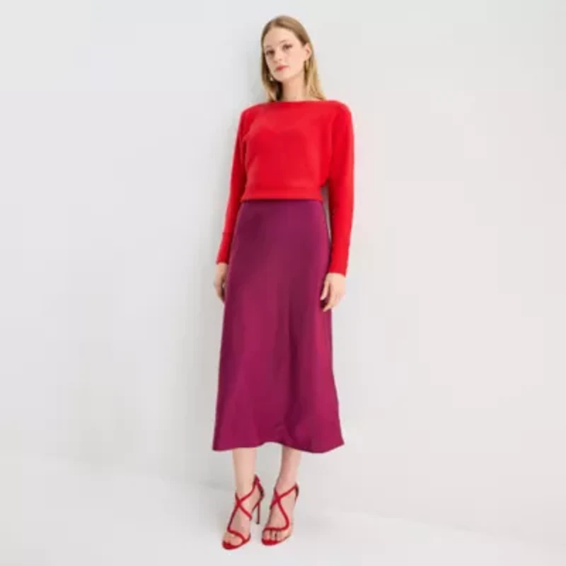 Worthington Womens Tall Long A-Line Skirt