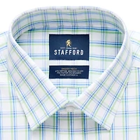 Stafford Smart Tech Mens Regular Fit Stretch Fabric Wrinkle Free Long Sleeve Dress Shirt