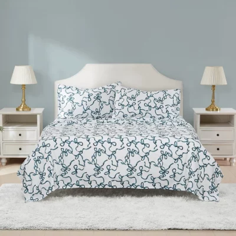 Truly Soft Printed Bow Sheet Set