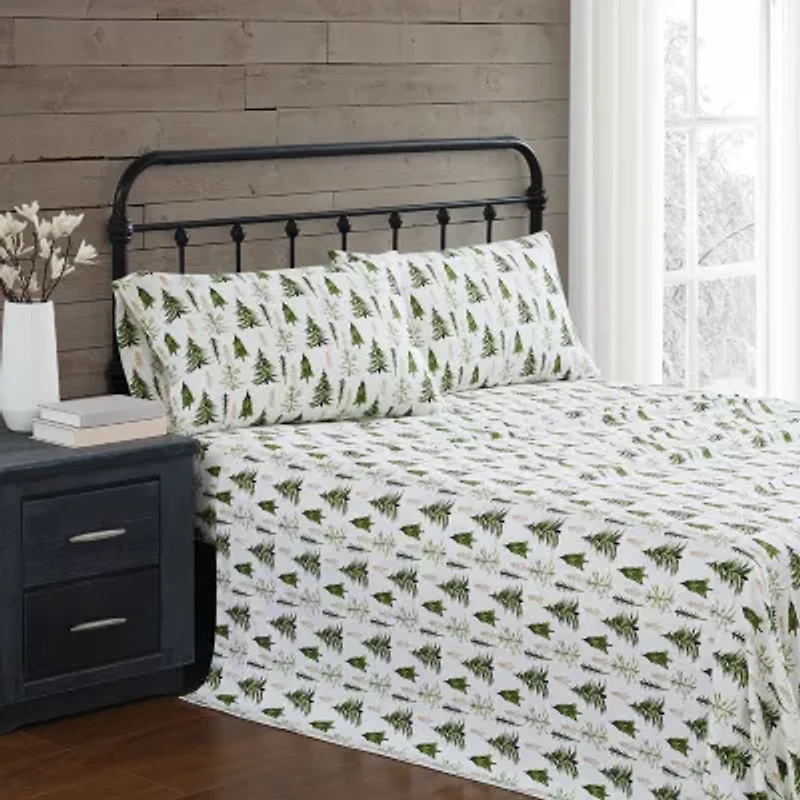 Truly Soft Trees Flannel Sheet Set