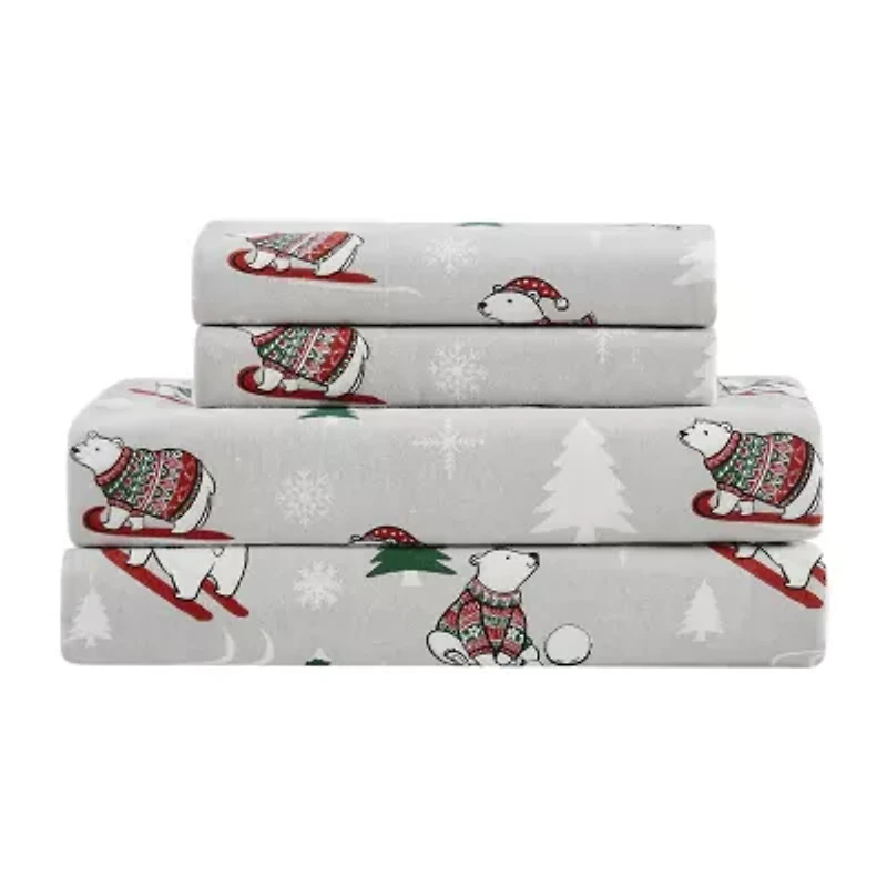 Truly Soft Polar Bears Flannel Sheet Set